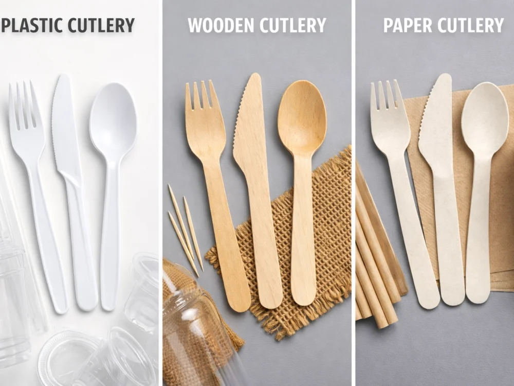 The Sustainability Face-Off: Plastic vs Wooden vs Paper Cutlery